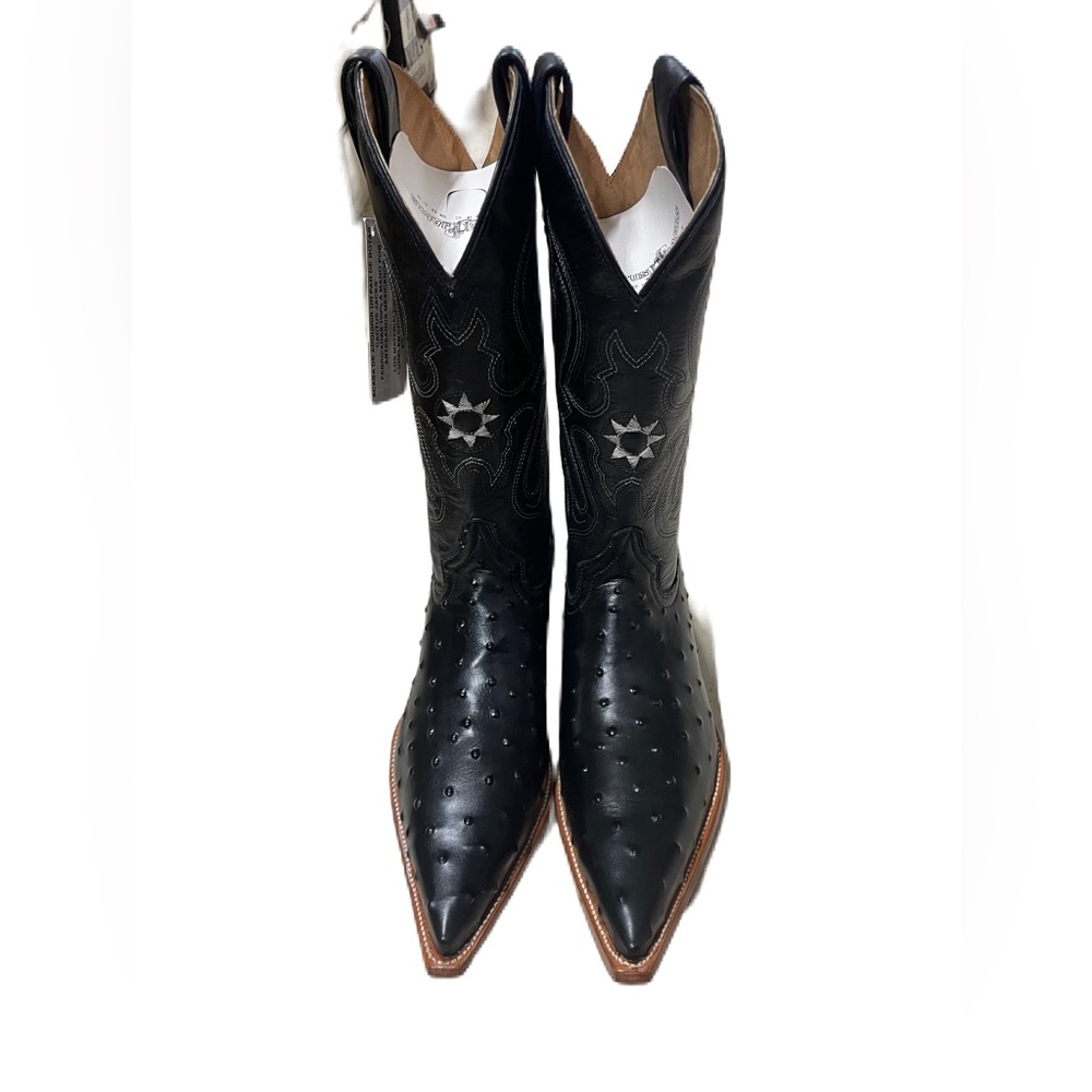 Mens Cactus Jacks Black Ostrich Boots